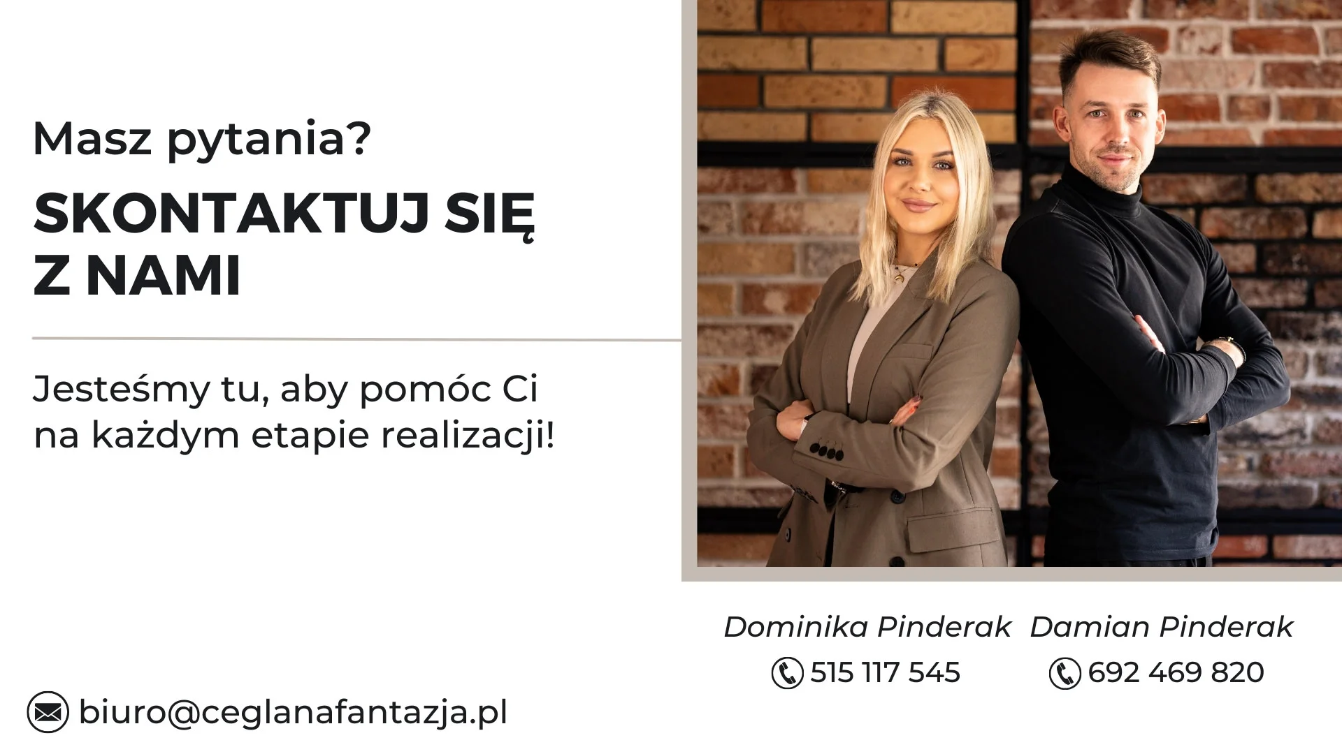 Kontakt z Ceglaną Fantazją w sprawie montażu cegły w kuchni lub łazience