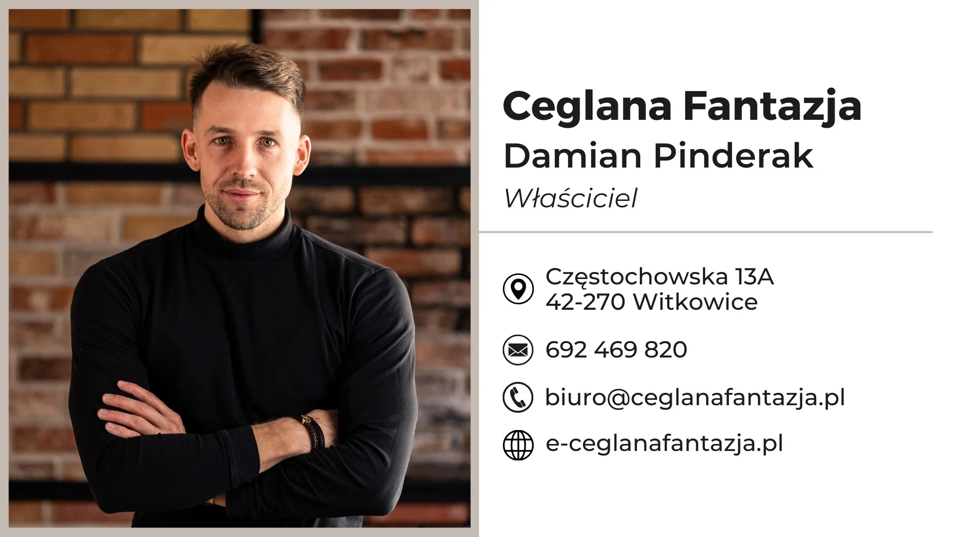Damian Pinderak, właściciel marki Ceglana Fantazja