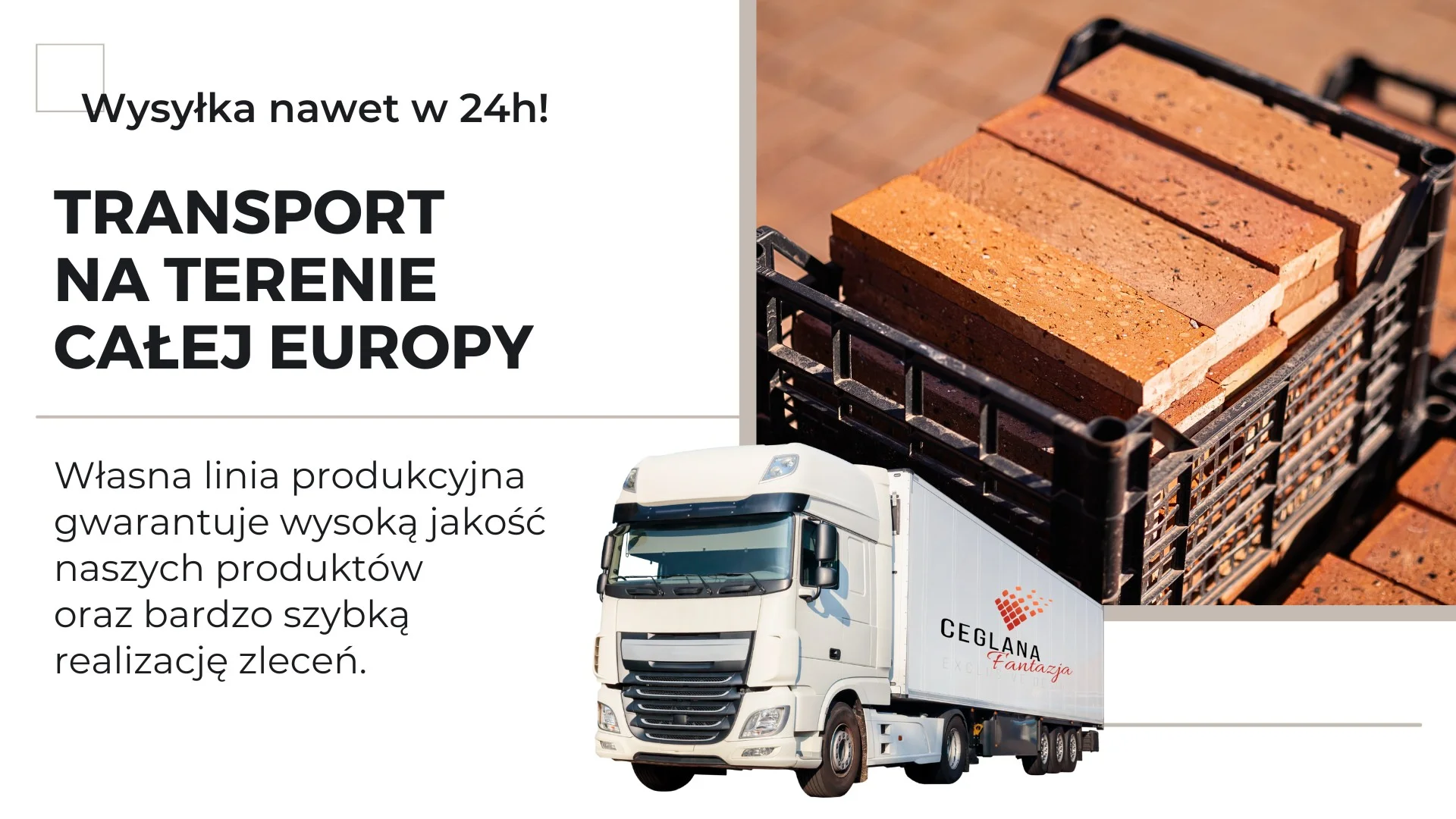 Transport płytek ze starej cegły - Ceglana Fantazja