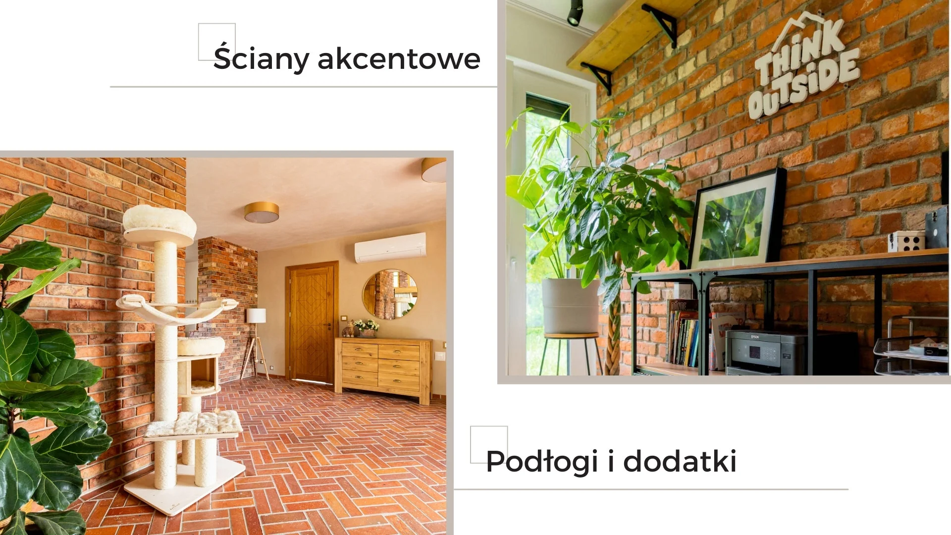 Cegła w stylu loftowym jako ściana dekoracyjna w mieszkaniu